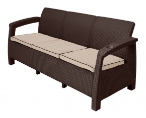 Диван Yalta Premium Sofa 3 Set (Ялта) шоколадный (+подушки под спину) в Игриме - igrim.mebel-74.com | фото