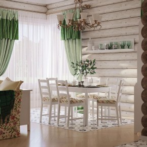 Комлект Вествик обеденный стол и четыре стула, массив сосны, цвет белый в Игриме - igrim.mebel-74.com | фото