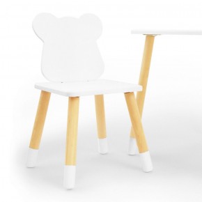 Комплект детской мебели стол и два стула Мишутка (Белый/Белый/Береза) в Игриме - igrim.mebel-74.com | фото