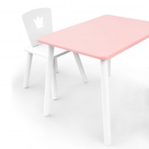 Комплект детской мебели стол и стул Корона (Розовый/Белый/Белый) в Игриме - igrim.mebel-74.com | фото