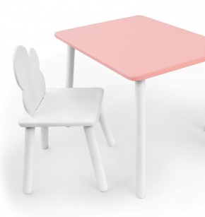 Комплект детской мебели стол и стул Облачко (Розывый/Белый/Белый) в Игриме - igrim.mebel-74.com | фото