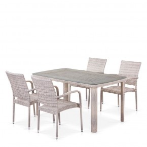 Комплект плетеной мебели T256C/Y376C-W85 Latte (4+1) + подушки на стульях в Игриме - igrim.mebel-74.com | фото