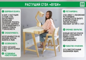 Комплект растущий стол и стул с чехлом 38 попугаев «Вуди» (Белый, Белый, Клетка) в Игриме - igrim.mebel-74.com | фото