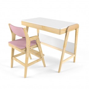 Комплект растущий стол и стул с чехлом 38 попугаев «Вуди» (Белый, Береза, Розовый) в Игриме - igrim.mebel-74.com | фото