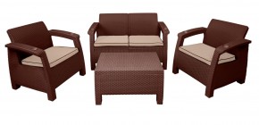 Комплект уличной мебели Yalta Premium Terrace Set (Ялта) шоколадый (+подушки под спину) в Игриме - igrim.mebel-74.com | фото