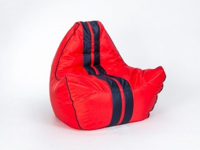 Кресло бескаркасное Авто (Красное с черной полосой) в Игриме - igrim.mebel-74.com | фото