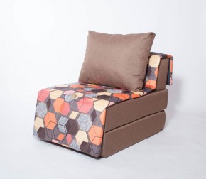 Кресло-кровать бескаркасное Харви (коричневый-геометрия браун) в Игриме - igrim.mebel-74.com | фото