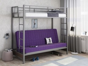 Кровать двухъярусная с диваном "Мадлен" (Серый/Фиолетовый) в Игриме - igrim.mebel-74.com | фото