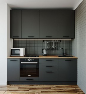 Кухонный гарнитур Антрацит 2200 (Стол. 26мм) в Игриме - igrim.mebel-74.com | фото