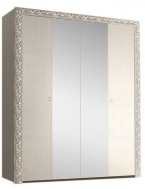 Шкаф 4-х дв. (с зеркалами) Premium слоновая кость/серебро (ТФШ1/4(П) в Игриме - igrim.mebel-74.com | фото