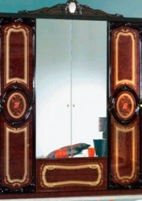 Шкаф 4-х дверный с зеркалами (01.144) Роза (могано) в Игриме - igrim.mebel-74.com | фото