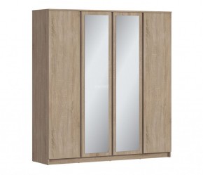 Шкаф 4х дверный с зеркалами Веста СБ-3082 (Дуб Сонома) в Игриме - igrim.mebel-74.com | фото